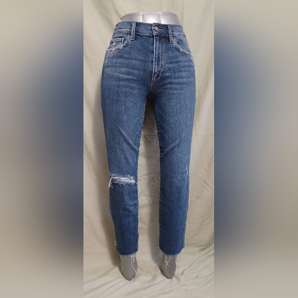 🍒 Favorite Daughter Blue Ripped Slim Straight Jeans - Picture 1 of 10